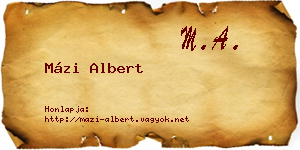 Mázi Albert névjegykártya