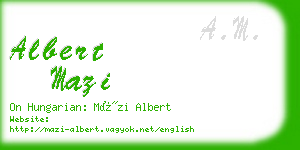 albert mazi business card